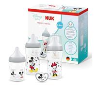NUK Perfect Match Set de Biberones y Chupete | 0-6 Meses | 3 Biberones Anticólicos (150 ml, 260 ml), 1 Chupete Perfect Match Air | Disney El Ratón Mickey | Pack de 4