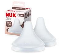 NUK Perfect Match Tetinas para biberón | +6 meses | Se adapta al bebé como el pecho de mama | Ventilación anticólico | Tetina de silicona universal para biberones | 2 uds.