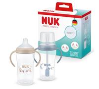 NUK Perfect Match Vaso de Aprendizaje Bebe | 6+ meses | 260 ml | Vaso antiderrame bebe con pajita a prueba de fugas | Asas antideslizantes | Azul | 2 unidades
