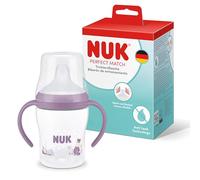 NUK Perfect Match Vaso de Aprendizaje Bebe | 6+ meses | 150 ml | Vaso antiderrames para niños pequeños | Asas antideslizantes | Hipopótamo | 1 unidad