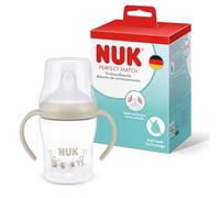 NUK Perfect Match Vaso de Aprendizaje Bebe | 6+ meses | 150 ml | Vaso antiderrames para niños pequeños | Asas antideslizantes | Mono | 1 unidad