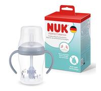 NUK Perfect Match Vaso de aprendizaje bebe con pajita | 8+ meses | 150 ml | Vaso antiderrame bebe con pajita a prueba de fugas | Asas antideslizantes | Azul | 1 unidad