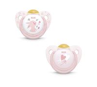 Nuk Rose&Blue - Pack 2 x Chupetes de Látex, de 6 a 18 meses, Rosa
