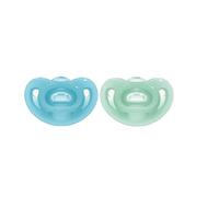 NUK Sensitive chupete | 0-6 meses | 100 % silicona para piel sensible | Sin BPA | 2 unidades | azul