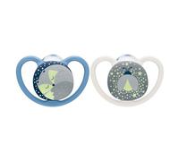 Nuk Silicona Chupete Noche Espacial 6-18M Garc 2uds