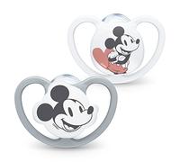NUK Space chupete | 0-6 meses | Chupetes con ventilación adicional | Silicona sin BPA | Disney Mickey Mouse | 2 unidades