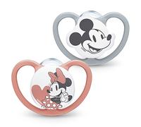 NUK Space chupete | 18-36 meses | Chupetes con ventilación adicional | Silicona sin BPA | Disney Mickey Mouse | 2 unidades
