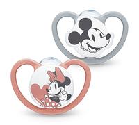 NUK Space chupete | 6-18 meses | Chupetes con ventilación adicional | Silicona sin BPA | Disney Minnie Mouse | 2 unidades