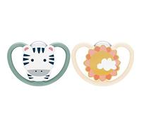 Nuk Space Set Chupete Silicona 6-18 m Cebra Sol 2 uds