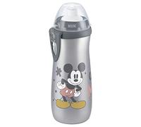NUK Sports Cup Botella para niños | 24 meses | Boquilla a prueba de fugas Push Pull | Clip y tapa protectora | Sin BPA | 450 ml | Disney Minnie Mouse (gris)