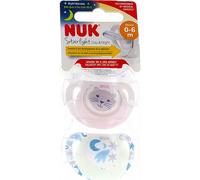 Nuk Starlight Día y Noche Chupetes 0-6 Meses 2uds