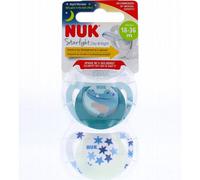 Nuk Starlight Día y Noche Chupetes 18-36 Meses 2uds