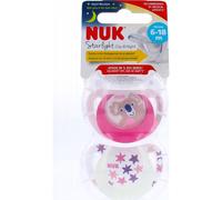 Nuk Starlight Día y Noche Chupetes 6-18 Meses 2uds