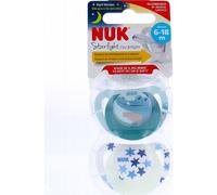 Nuk Starlight Día y Noche Chupetes 6-18 Meses Cocodrilo 2 uds