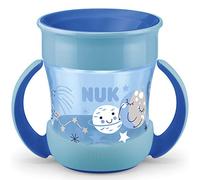 NUK Taza de aprendizaje Mini Magic Cup con efecto de luz | 6+ meses | 160 ml | borde para beber a prueba de fugas de 360° | asas ergonómicas | sin BPA | azul