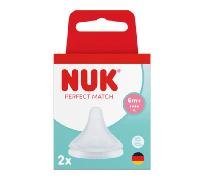 NUK Perfect Match Tetinas para biberón | 6+ meses | Tetinas para biberón anticólicos | Silicona | Pequeño | Paquete de 2