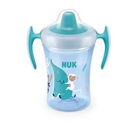 NUK Trainer Cup vaso antiderrame bebe | Boquilla blanda a prueba de fugas | +6 meses | Sin BPA | 230 ml | Elefante (azul) | 1 unidad
