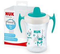 NUK Trainer Cup vaso antiderrame bebe | Boquilla blanda a prueba de fugas | +6 meses | Sin BPA | 230 ml | Rana (verde) | 1 unidad