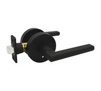 Nuk3y Thor Series Manija de puerta con palanca, delgada, redonda, moderna y contemporαnea, juego de palanca (privacidad, negro mate)