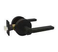 Nuk3y Thor Series Manija de puerta con palanca, delgada, redonda, moderna y contemporαnea, juego de palanca (entrada negra mate)