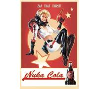 Nuka Cola Pin-Up Metal Tin Sign Replica - Decorative Wall Poster for Bar, Hall, Garage - 7.8X11.8 Inch