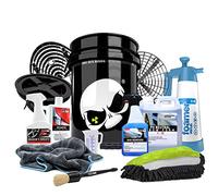 Nuke Guys Auto Ropa - Juego de cubo - ValetPRO - Pelo - Champú para coche - Eliminador de insectos - Pincel - Limpiador llantas - Guante de lavado 3en1 - Kwazar Foamer - Liquid Elements Silverback XL