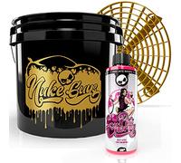 Nuke Guys Juego de cuidado de coche: champú para coche Pink Cherry, 500 ml + cubo de lavado GritGuard Fallout - Edición de aspecto desgastado 3,5 GAL aprox. 12 L + inserto de suciedad Grit Guard