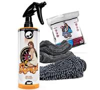 Nuke Guys Nuke Guys Car Wheel Wash Set, Gel Limpiador de Llantas sin ácido, Botella de Spray de 1 L + Juego de Microfibra Shiny Wheels con paño de Limpieza, 40 x 40 cm, 1400 g/m².