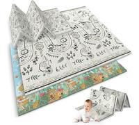 Nukido Alfombrilla de gateo de doble cara para bebé, alfombra para gatear, colchón de suelo, para habitación infantil, plegable, juguete para bebé, 0-6 meses, multicolor, 200 x 180 x 1 cm