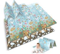 Nukido Alfombrilla de gateo de doble cara para bebé, alfombra para gatear, colchón de suelo, para habitación infantil, plegable, juguete para bebé, 0-6 meses, multicolor, 200 x 180 x 1 cm