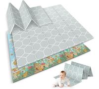 Nukido Alfombrilla de gateo de doble cara para bebé, alfombra para gatear, colchón de suelo, para habitación infantil, plegable, juguete para bebé, 0-6 meses, multicolor, 200 x 180 x 1 cm