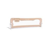 Nukido Barrera De Cama 150 x 35 x 42 cm Barandilla De Seguridad para Niños Plegable con Sistema De Bloqueo Cinturones De Seguridad Bolsillo Beige