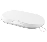 Nukido Báscula para bebé, báscula para bebé, 40 kg, capacidad de carga de 5 gramos, precisión de tara, función de retención de tara, escala de medición integrada, color blanco