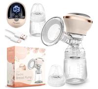 Nukido Extractor de leche eléctrico 3 modos portátil LED pantalla libre BPA silicona beige oro