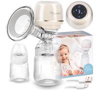 Nukido Extractor de leche eléctrico 3 modos portátil LED pantalla libre BPA silicona blanco oro