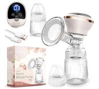Nukido Extractor de leche eléctrico 3 modos portátil LED pantalla libre BPA silicona blanco oro