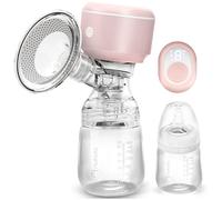 Nukido Extractor de leche eléctrico 3 modos portátil LED pantalla libre BPA silicona rosa blanco