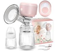 Nukido Extractor de leche eléctrico 3 modos portátil LED pantalla libre BPA silicona rosa blanco