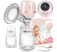 Nukido Extractor de leche eléctrico 3 modos portátil LED pantalla libre BPA silicona rosa oro