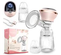 Nukido Extractor de leche eléctrico 3 modos portátil LED pantalla libre BPA silicona rosa oro