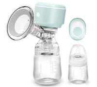 Nukido Extractor de leche eléctrico 3 modos portátil LED pantalla libre BPA silicona turquesa blanco