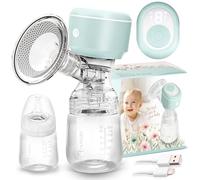 Nukido Extractor de leche eléctrico 3 modos portátil LED pantalla libre BPA silicona turquesa blanco