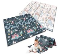 Nukido Kingdom - Esterilla de Espuma para niños, Doble Cara, Plegable, 180 x 200 cm