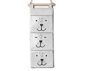 Nukido Organizador de Juguetes Colgante contenedor para Cesta de Juguetes Bolsa de lavandería Organizador Colgante Ropa u Otros Productos complemento para la habitación - 20 x 14 x 80 cm - Gris
