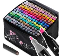 Nukido Rotuladores con alcohol, con bolsa, doble cara, resistentes al agua, 168 unidades