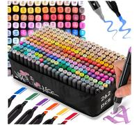 Nukido Rotuladores con alcohol, con bolsa, doble cara, resistentes al agua, 262 unidades