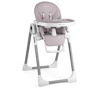 Nukido Silla de alimentación jaspeada Belo - Bandeja extraíble - Altura ajustable en 8 niveles - 2 ruedas integradas - Respaldo y reposapiés ajustables - Fácil de limpiar