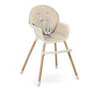 Nukido Trona para bebé 3 en 1, bandeja extraíble, cinturón de seguridad, estable, fácil de limpiar, trona para bebés a partir de 6 meses, color beige