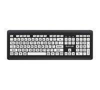 Nuklz N Magnus 325 - Teclado inalámbrico de computadora de tamaño completo de impresión grande | Teclas blancas y negras de alto contraste | Botones suaves | Ideal para personas con discapacidad