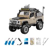 NULA 1/12 2,4 GHz 4WD RC Rock Crawler, KF90 Full proporcional Off Road Truck con luces LED ajustables, cepillo de carbono RTR para adultos - Amarillo/3 batería